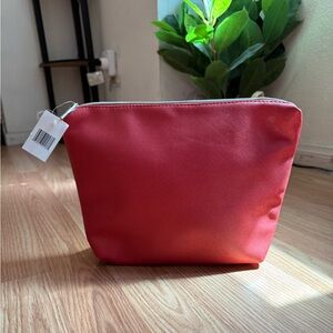 Nordstrom Classic Coral Cosmetic Pouch - Lightweight Travel Makeup Bag
